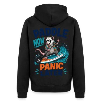  Backprint | SUP Paddleboard Board Stand Up paddel - Unisex Premium Bio Zip Hoodie - Schwarz - Hinten - Nico (187cm)