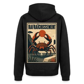 Mediterranean Crab - Unisex Premium Bio Zip Hoodie - Schwarz - Hinten - Nico (187cm)