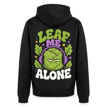 Humour de salade Leaf Me Alone - Veste à capuche bio Premium Unisexe - noir - Dos - Nico (187cm)