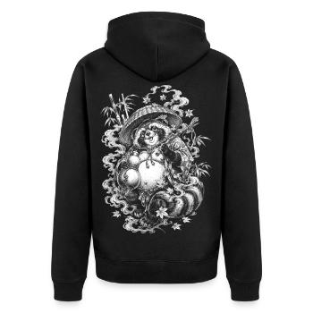Tanuki japonais dans le style de tatouage Irezumi - Veste à capuche bio Premium Unisexe - noir - Dos - Nico (187cm)