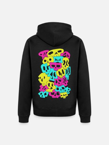 Skulls (CMYK) - Unisex Premium Bio Zip Hoodie - Schwarz