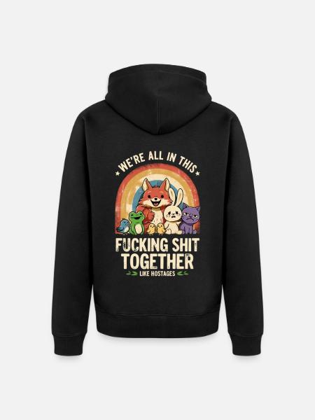 In this together.... - Unisex Premium Bio Zip Hoodie - Schwarz