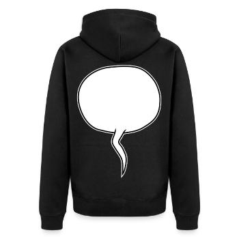 Sprechblasen-Skizze Outline - Unisex Premium Bio Zip Hoodie - Schwarz - Hinten - Nico (187cm)