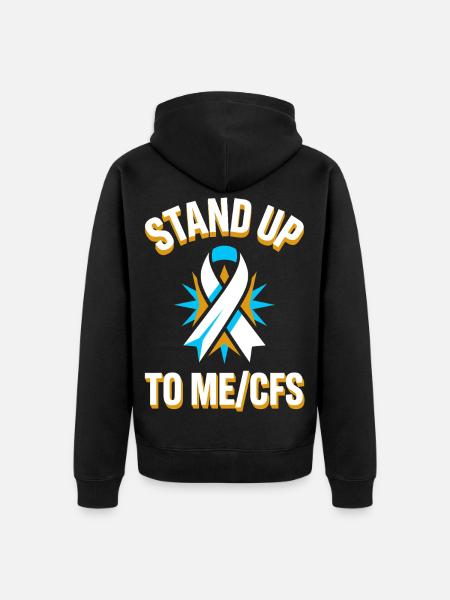 Stand Up To ME/CFS Schleife - Unisex Premium Bio Zip Hoodie - Schwarz