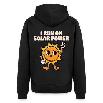 I run on Solar Power - Unisex Premium Organic Zip Hoodie - black - Back - Nico (187cm)