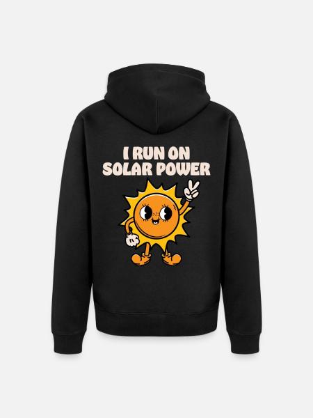 Ich fahre mit Solarenergie - Unisex Premium Bio Zip Hoodie - Schwarz