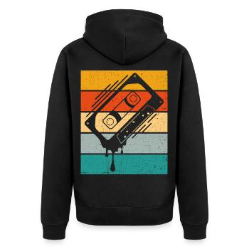 Cassette dégoulinante Retro - Veste à capuche bio Premium Unisexe - noir - Dos - Nico (187cm)