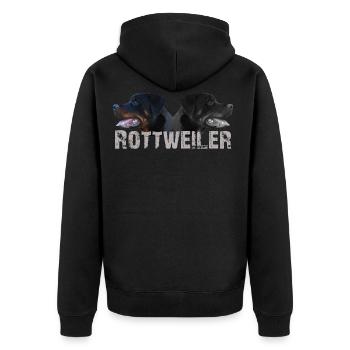 Rottweiler, dog sports, dog head, service dog, dog, - Unisex Premium Organic Zip Hoodie - black - Back - Nico (187cm)