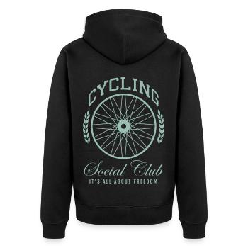 Cycling Social Club, Freedom Club - Veste à capuche bio Premium Unisexe - noir - Dos - Nico (187cm)