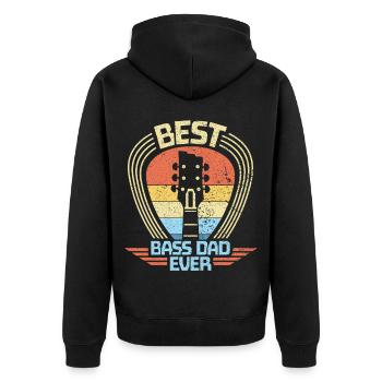 Best Bass Dad Cadeau pour Papa Mari Bassiste - Veste à capuche bio Premium Unisexe - noir - Dos - Nico (187cm)