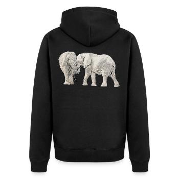 l'éléphant - Veste à capuche bio Premium Unisexe - noir - Dos - Nico (187cm)