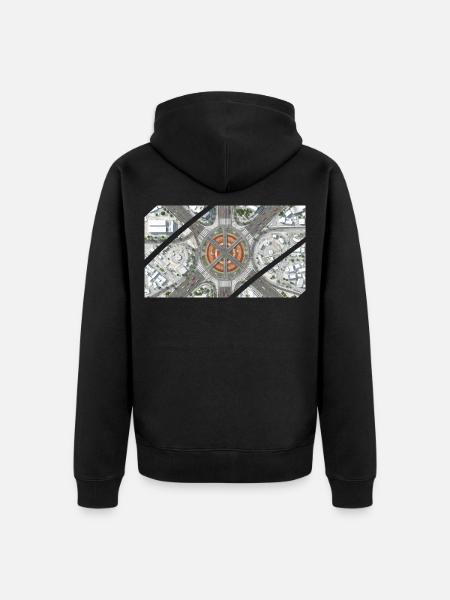 Urban Roundabout Mosaic - Unisex Premium Organic Zip Hoodie - black