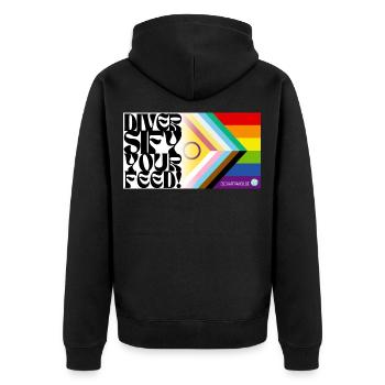 🌈♿ Fierté et handicap – y compris le drapeau - Veste à capuche bio Premium Unisexe - noir - Dos - Nico (187cm)
