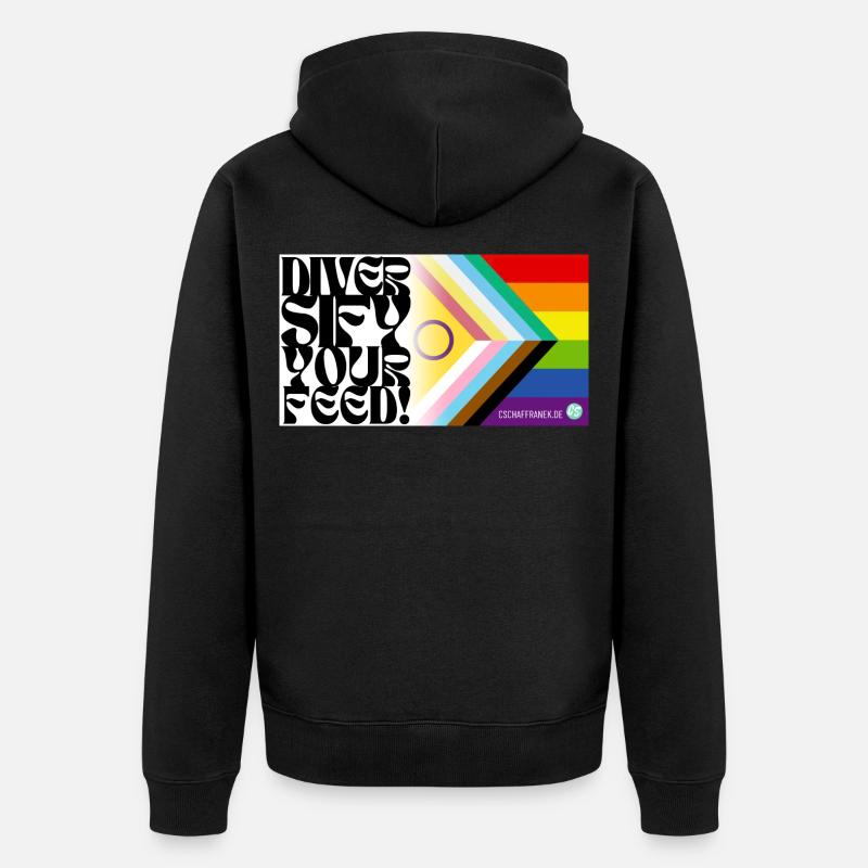 🌈♿ Pride & Disability – Inklusive Flagge - Unisex Premium Bio Zip Hoodie - Schwarz