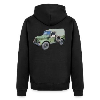 Véhicule tout terrain GAZ 69 - Veste à capuche bio Premium Unisexe - noir - Dos - Nico (187cm)