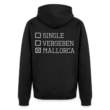 Mallorca Single Urlaub Partyurlaub - Unisex Premium Bio Zip Hoodie - Schwarz - Hinten - Nico (187cm)