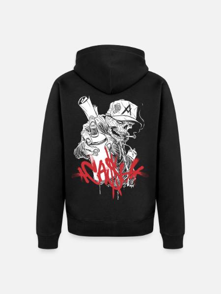 CASH GRAFF RAP HIP HOP TÊTE DE MORT STREETART - Ekologisk premiumluvjack unisex - svart