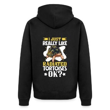 I love my radiated tortoise - Unisex Premium Organic Zip Hoodie - black - Back - Nico (187cm)