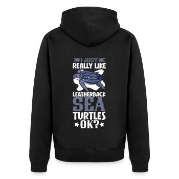J’adore ma tortue luth - Veste à capuche bio Premium Unisexe - noir - Dos - Nico (187cm)