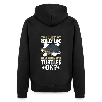 J’adore ma tortue d’étang - Veste à capuche bio Premium Unisexe - noir - Dos - Nico (187cm)