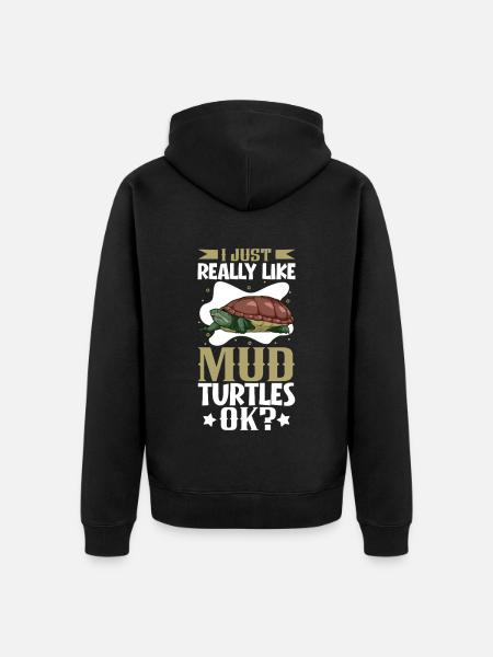 I love my turtle - Unisex Premium Organic Zip Hoodie - black