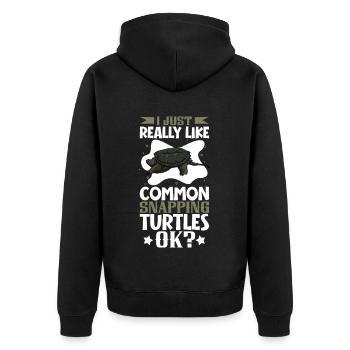 J’adore ma tortue serpentine - Veste à capuche bio Premium Unisexe - noir - Dos - Nico (187cm)