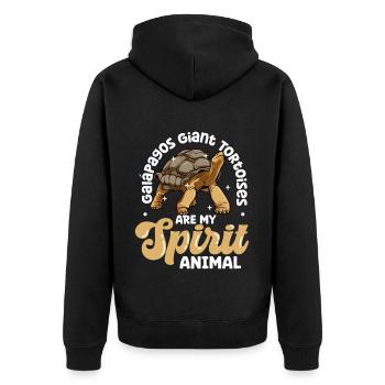 Mon animal spirituel - Tortue géante des Galápagos - Veste à capuche bio Premium Unisexe - noir - Dos - Nico (187cm)