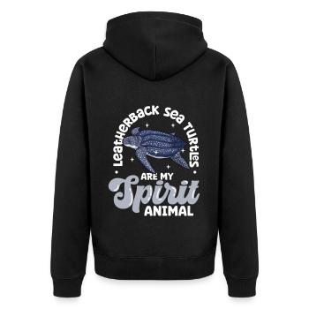 Mon animal spirituel - Tortue luth - Veste à capuche bio Premium Unisexe - noir - Dos - Nico (187cm)