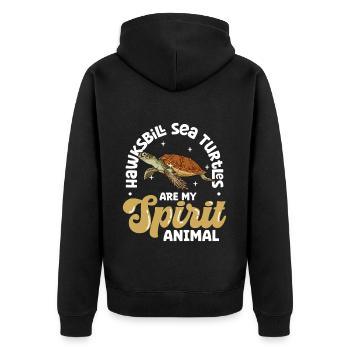 Mon animal spirituel - Tortue imbriquée - Veste à capuche bio Premium Unisexe - noir - Dos - Nico (187cm)