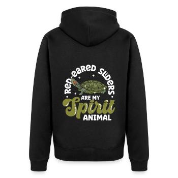 My Spirit Animal - Red-eared Turtle - Unisex Premium Organic Zip Hoodie - black - Back - Nico (187cm)