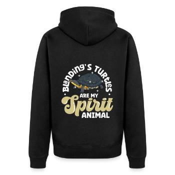 Mon animal spirituel - Tortue d’étang - Veste à capuche bio Premium Unisexe - noir - Dos - Nico (187cm)