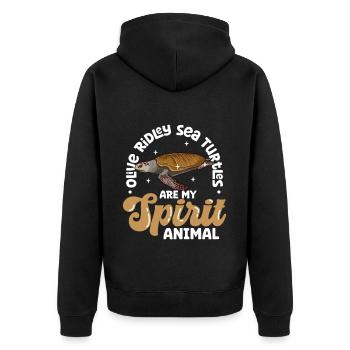 My Spirit Animal - Pazifische Ridley-Schildkröte - Unisex Premium Bio Zip Hoodie - Schwarz - Hinten - Nico (187cm)
