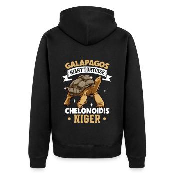 Galapagos-Riesenschildkröte - Unisex Premium Bio Zip Hoodie - Schwarz - Hinten - Nico (187cm)