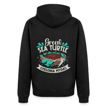 Tortue de mer verte - Veste à capuche bio Premium Unisexe - noir - Dos - Nico (187cm)