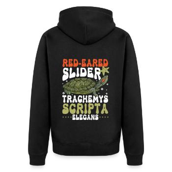 Red-eared Turtle - Unisex Premium Organic Zip Hoodie - black - Back - Nico (187cm)