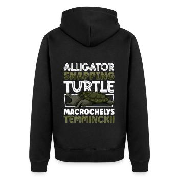 Alligator turtle - Unisex Premium Organic Zip Hoodie - black - Back - Nico (187cm)