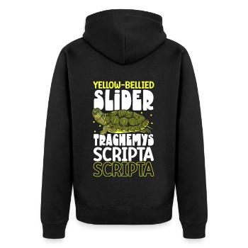 Yellow-cheeked Turtle - Unisex Premium Organic Zip Hoodie - black - Back - Nico (187cm)