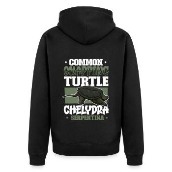 Snapping Turtle - Unisex Premium Organic Zip Hoodie - black - Back - Nico (187cm)