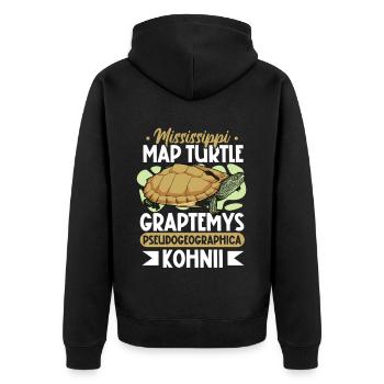 Mississippi-Höckerschildkröte - Unisex Premium Bio Zip Hoodie - Schwarz - Hinten - Nico (187cm)