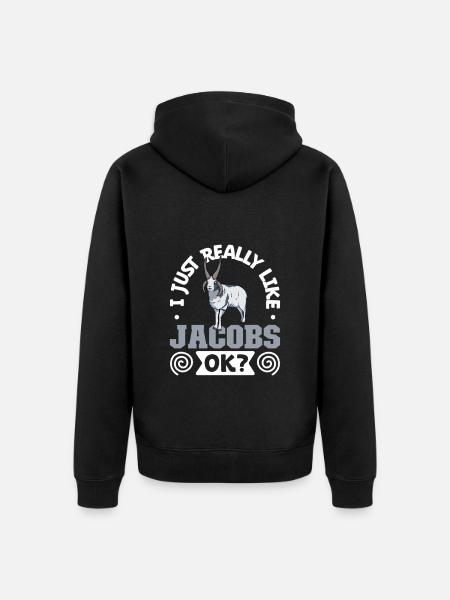 Ich liebe mein Jakobschaf - Unisex Premium Bio Zip Hoodie - Schwarz
