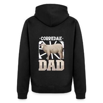 Corriedale Domestic Sheep Dad - Unisex Premium Organic Zip Hoodie - black - Back - Nico (187cm)