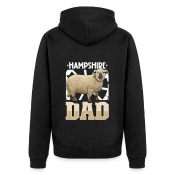 Papa mouton Hampshire - Veste à capuche bio Premium Unisexe - noir - Dos - Nico (187cm)