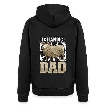 Papa mouton islandais - Veste à capuche bio Premium Unisexe - noir - Dos - Nico (187cm)