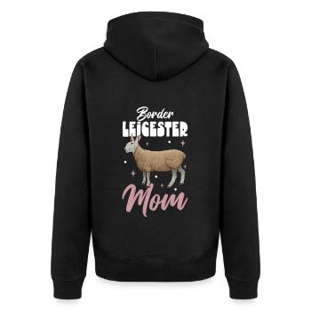 Border Leicester Mom - Unisex Premium Organic Zip Hoodie - black - Back - Nico (187cm)