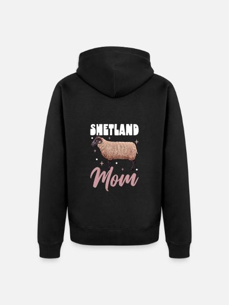 Shetland Sheep Mom - Unisex Premium Organic Zip Hoodie - black