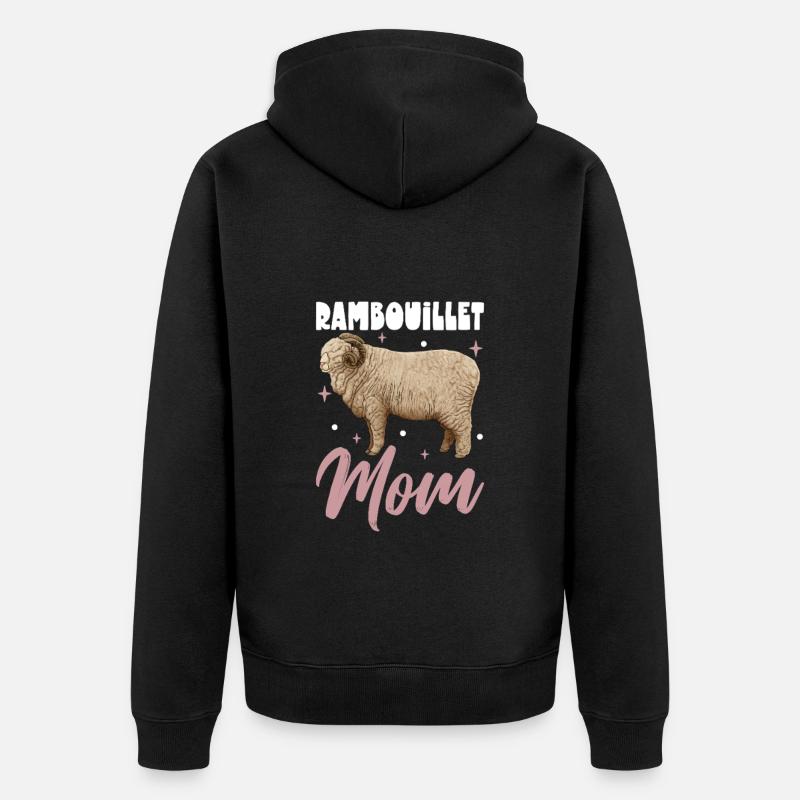 Maman mouton Rambouillet - Veste à capuche bio Premium Unisexe - noir