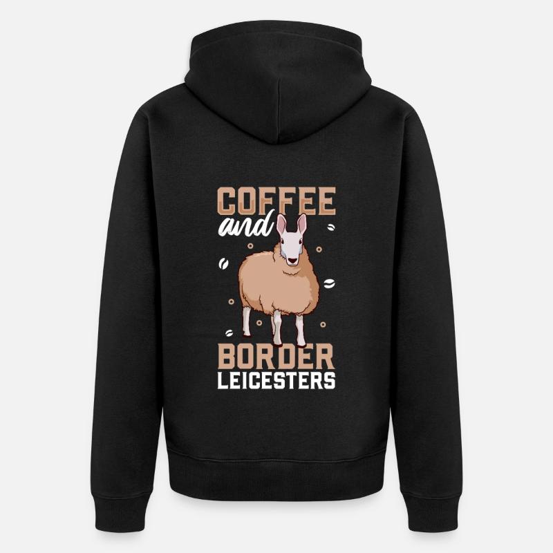 Café et frontière Leicester - Veste à capuche bio Premium Unisexe - noir