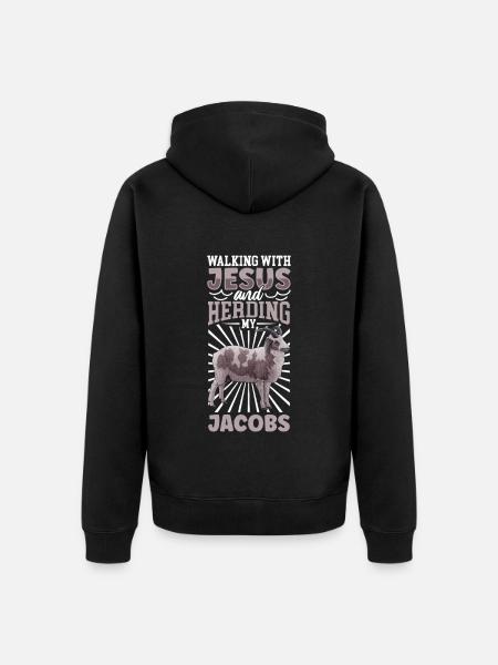 Jesus and Sheep - Jacob Sheep - Unisex Premium Organic Zip Hoodie - black