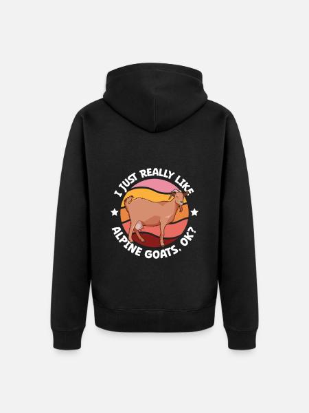I love my mountain goat - Unisex Premium Organic Zip Hoodie - black
