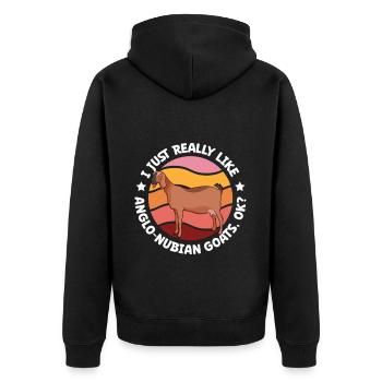 I love my Anglo-Nubian goat - Unisex Premium Organic Zip Hoodie - black - Back - Nico (187cm)